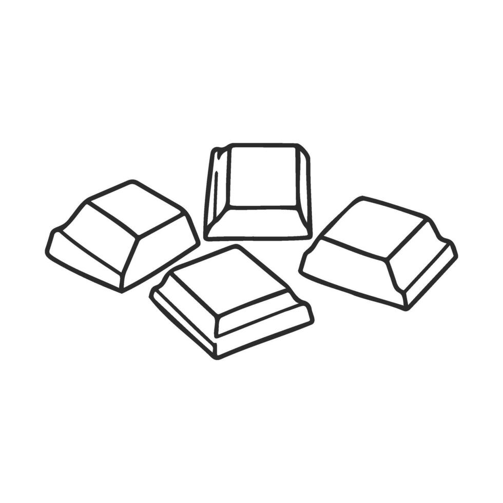 Black and white outline of four computer keyboard keys vector