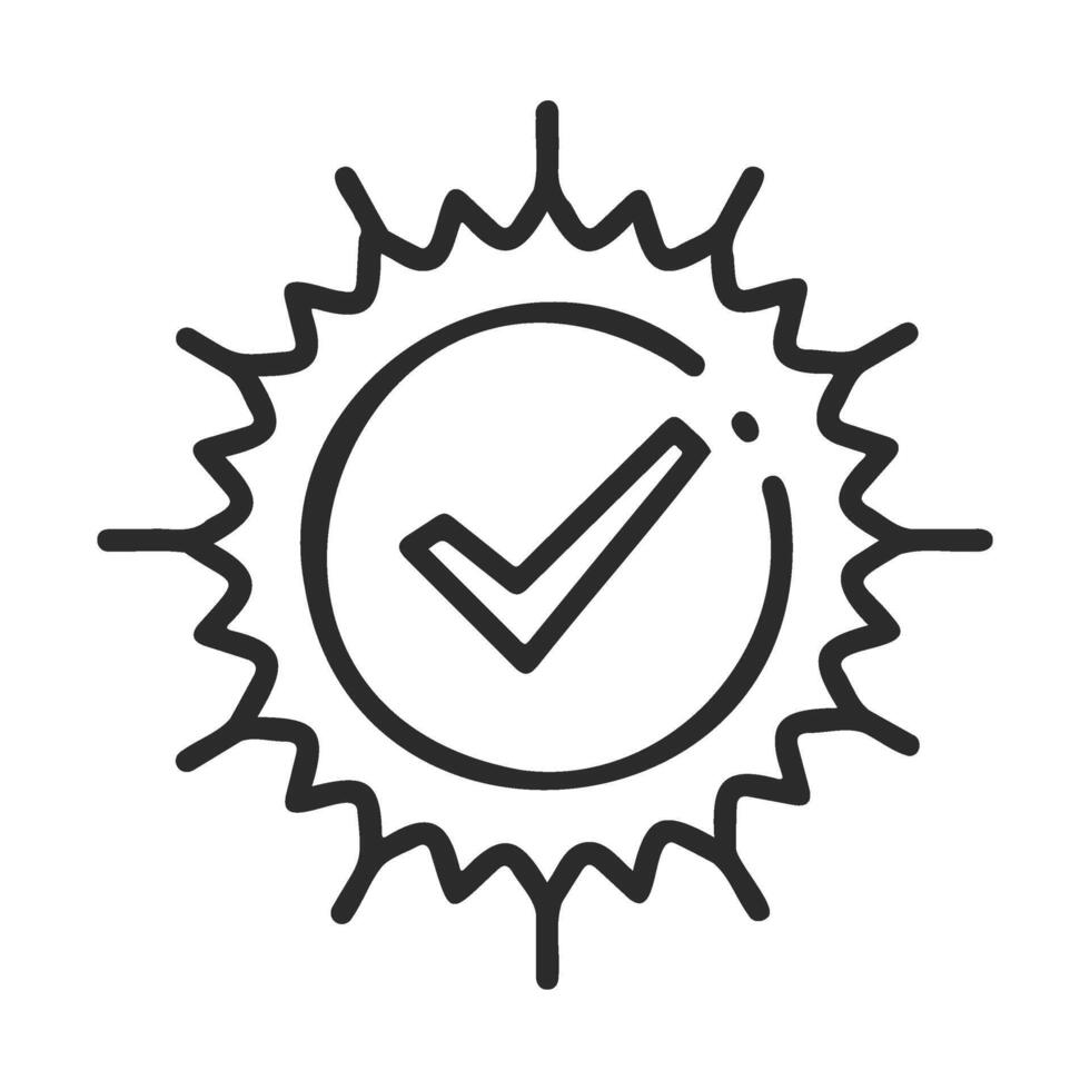 Checklist icon with sunburst design symbolizing approval and quality vector