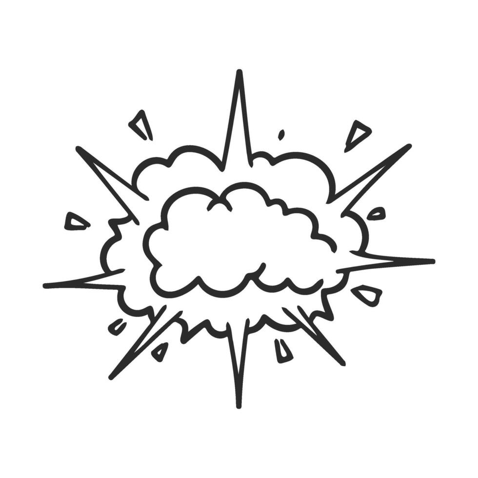 Comic style explosion cloud with burst lines and dynamic motion effect vector