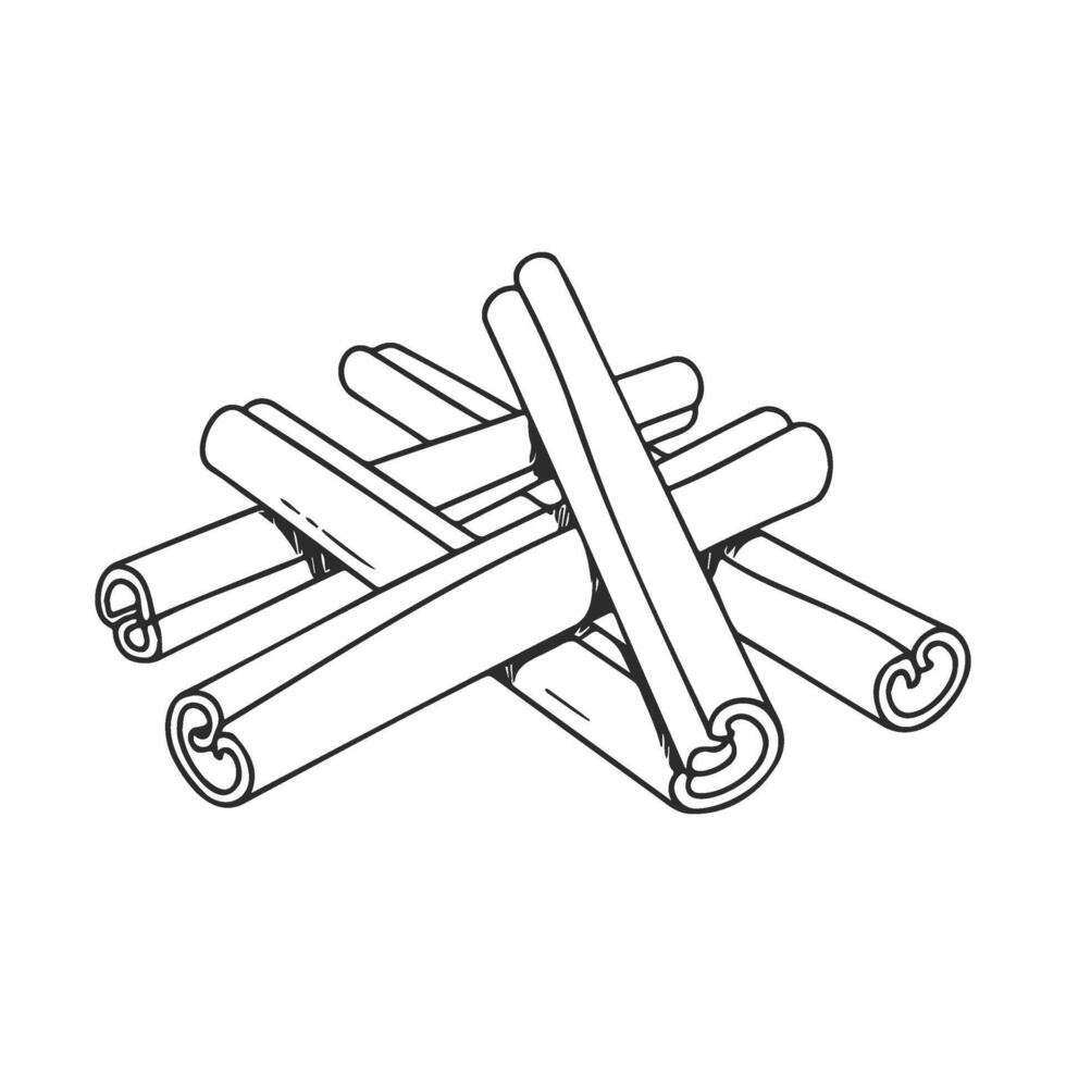 Monochrome of cinnamon sticks in artistic arrangement vector