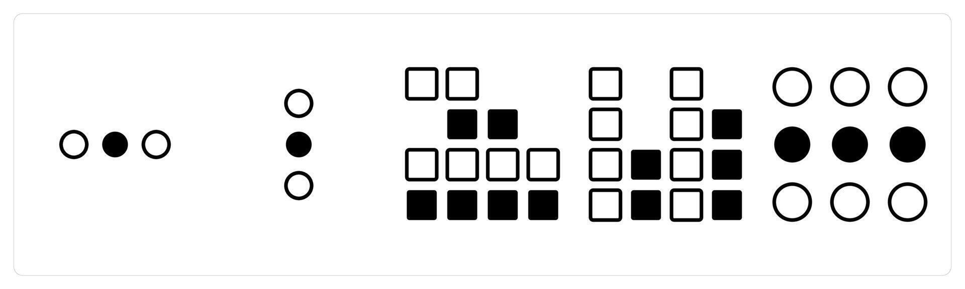 un conjunto de 5 5 mezcla íconos como puntos, vertical puntos, aplicaciones en negro color vector