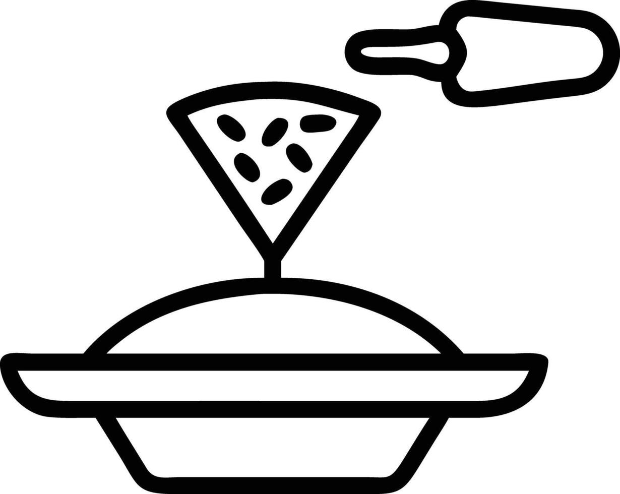 Simple Line Art of Nachos, Dip and Sauce for Icon Design vector