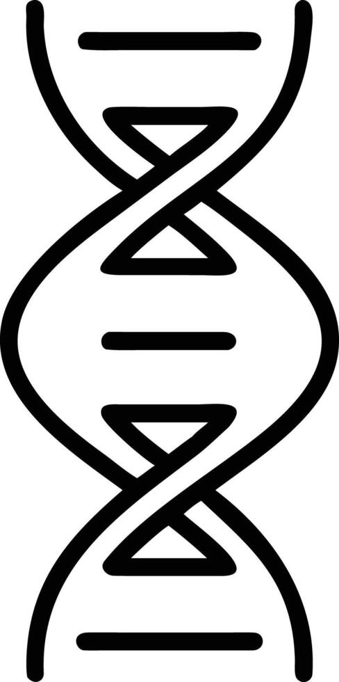 Simple line drawing of dna double helix, minimalist icon concept vector
