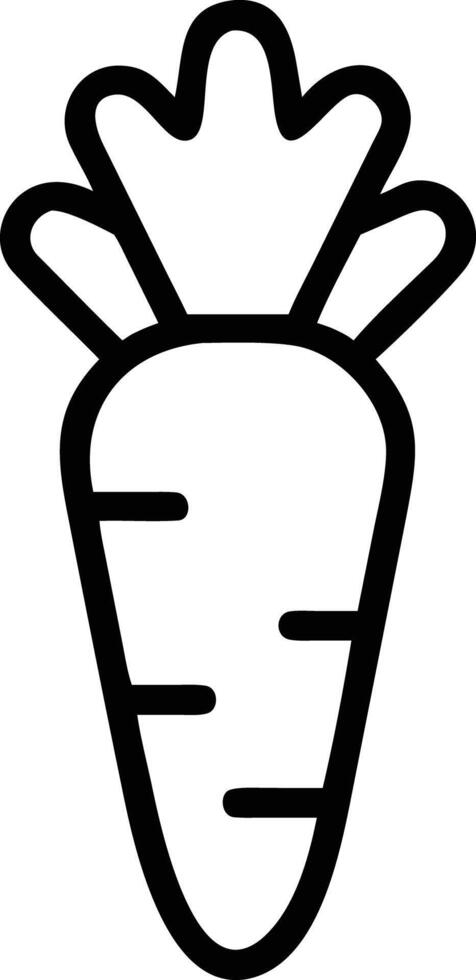 Simple outline carrot vegetable illustration for web icons and print projects vector