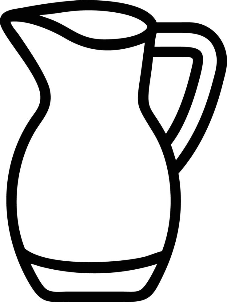 Simple outline drawing of a jug with handle for various creative projects vector
