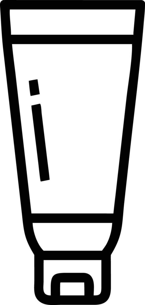 Simple outline icon of cream tube with a drop, cosmetic product vector