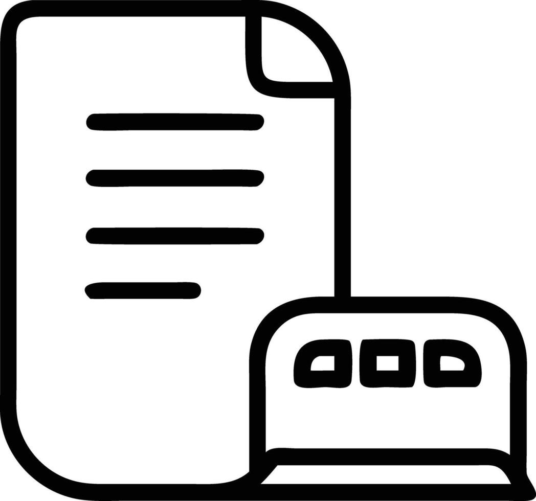 Simple outline style illustration of a document with keyboard icon vector