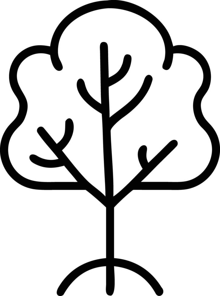 Simple tree outline illustration for nature themed designs and minimalistic art vector
