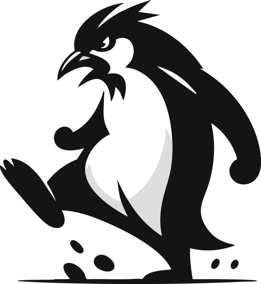 A penguin running with its beak open vector