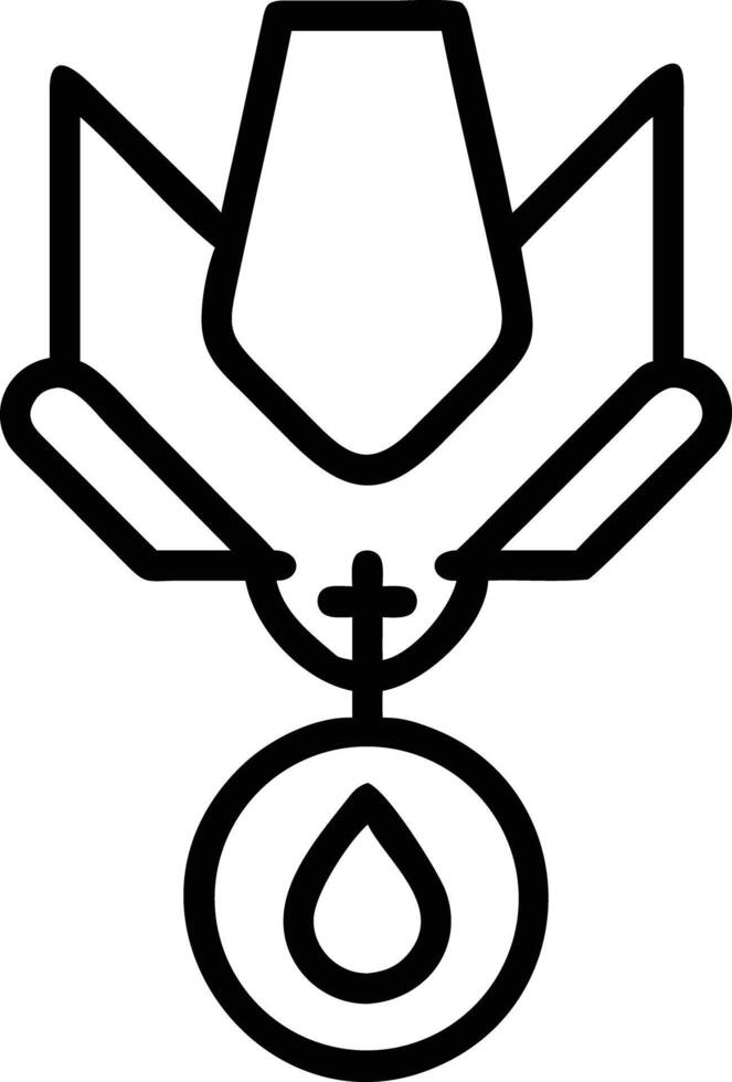 Symbol of blood donation with abstract flower and drop in line art vector