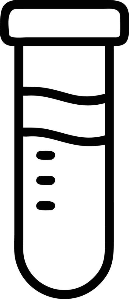 Test tube with liquid line art icon for science design vector