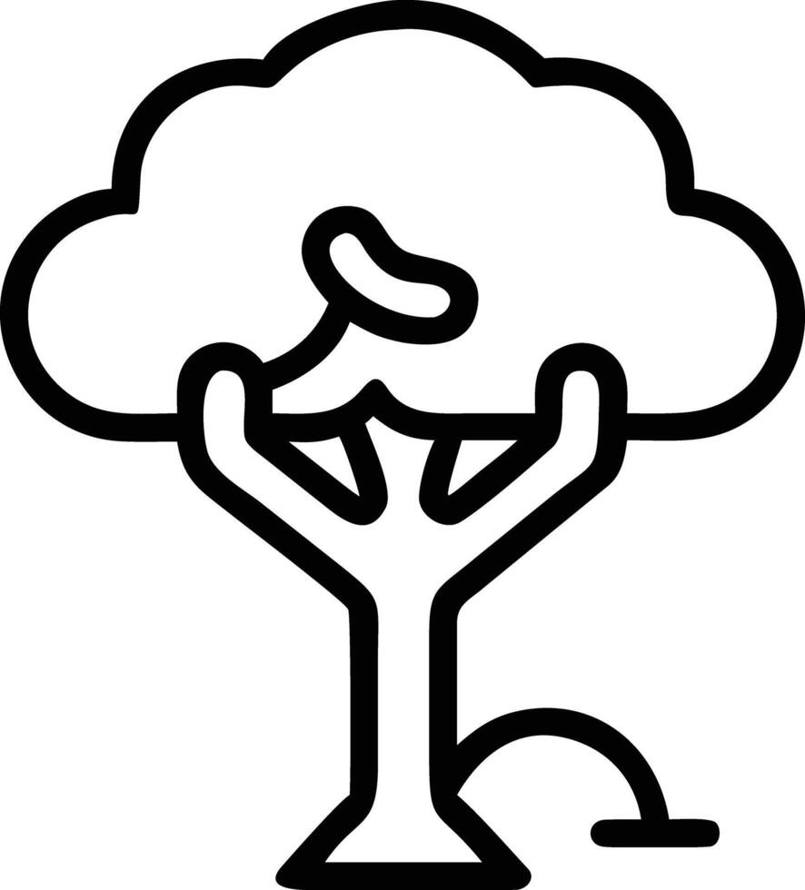 Tree silhouette illustration with leaf, trunk, and branches design element vector