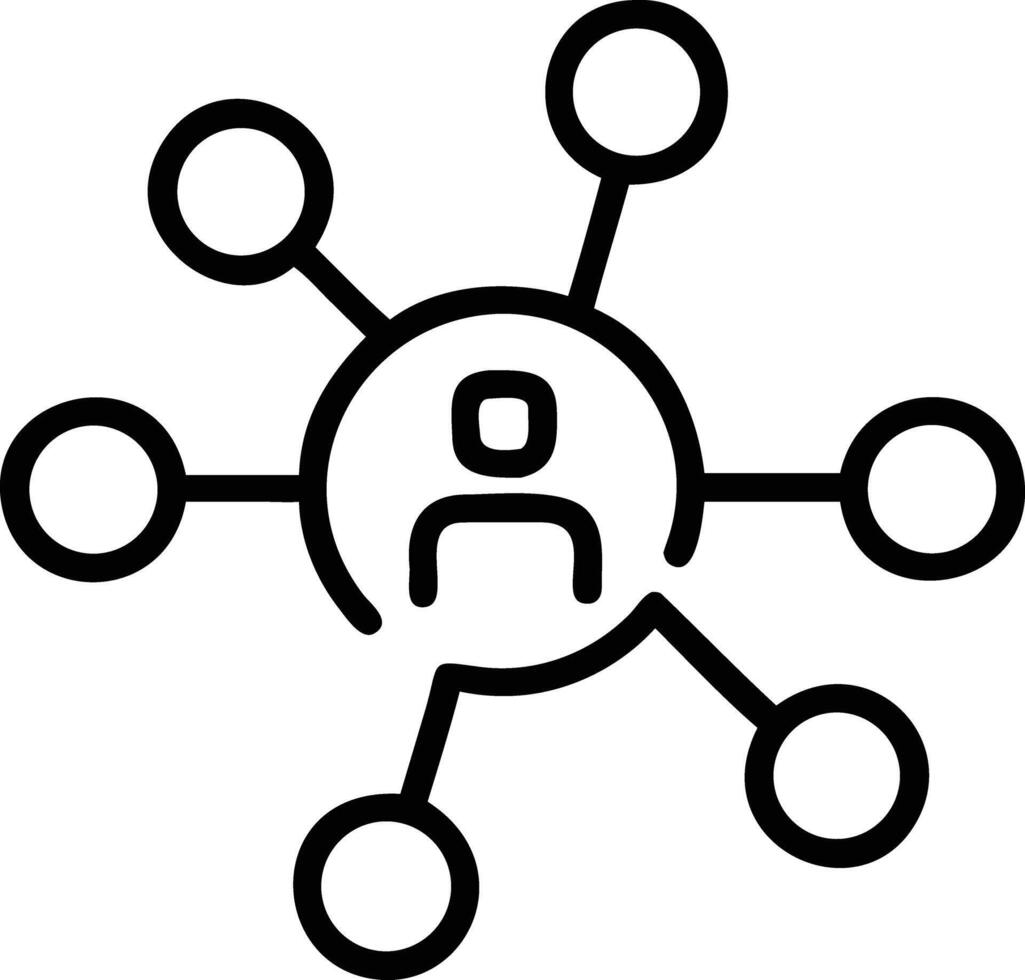 User network icon in simple outline style for interface design vector