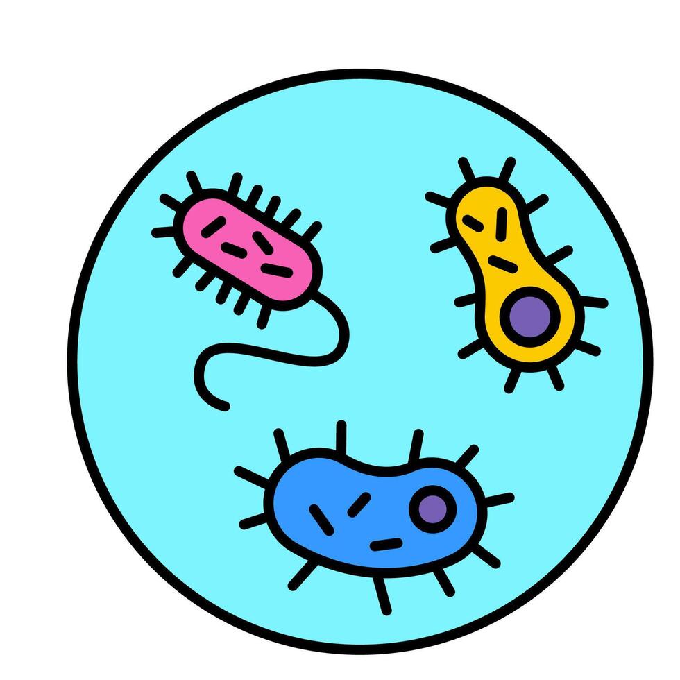Bacteria Under Microscope vector