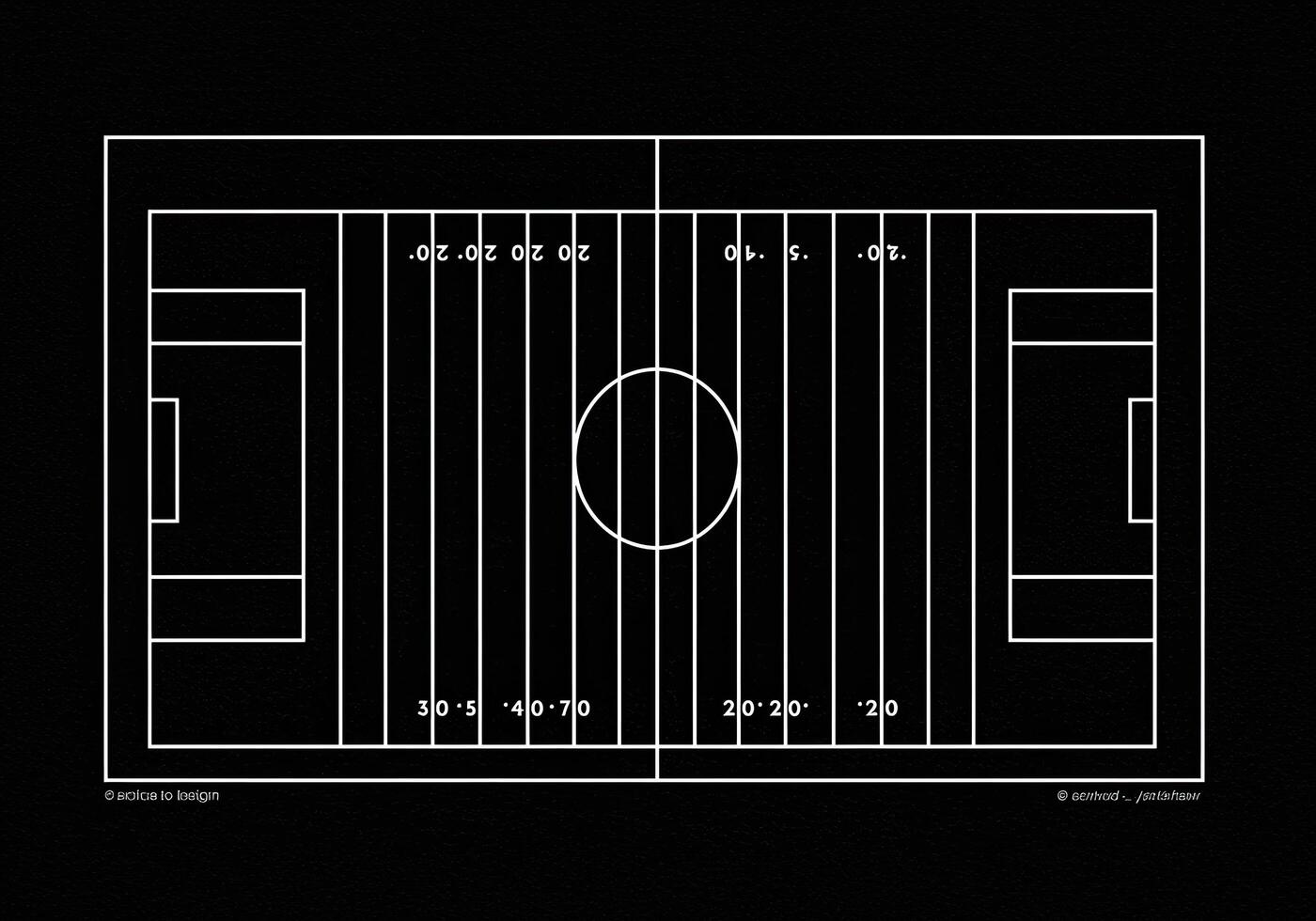 An overhead view of a football field with white lines on a black background photo