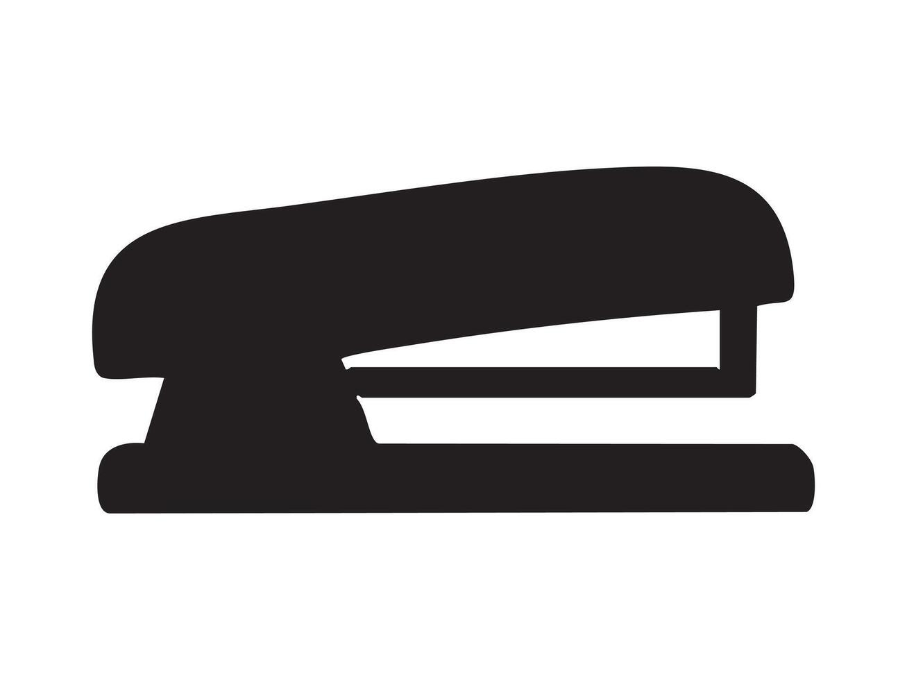 Black silhouette of stapler isolated on white background, graphic illustration. concept of office supply, stationery, tool, icon, desk accessory, design element vector