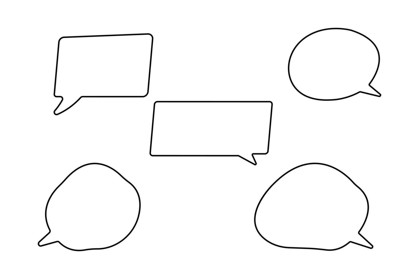 Single line art drawing of speech bubble outline in simple minimalist style isolated on white vector