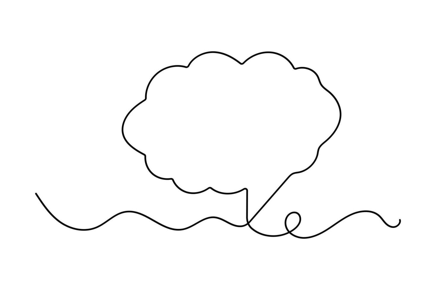 Minimalist continuous one line drawing of speech bubble icon isolated on clean white background vector