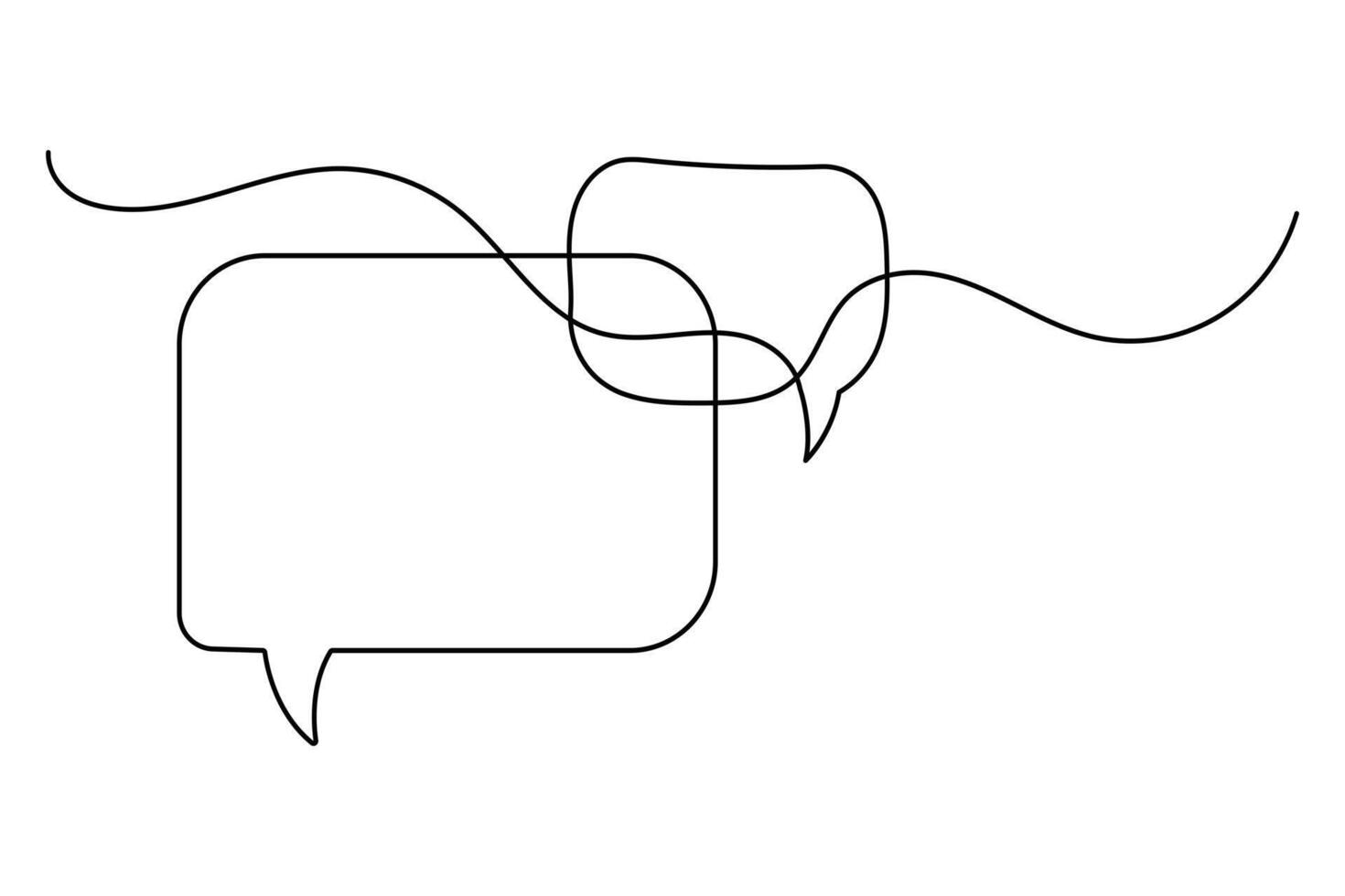 Abstract continuous single line drawing of dialogue bubble in minimal design isolated on white vector
