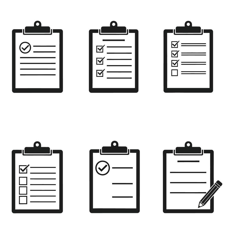 art of a collection of six different cursor and hand icons representing clicks and selections on a white background vector