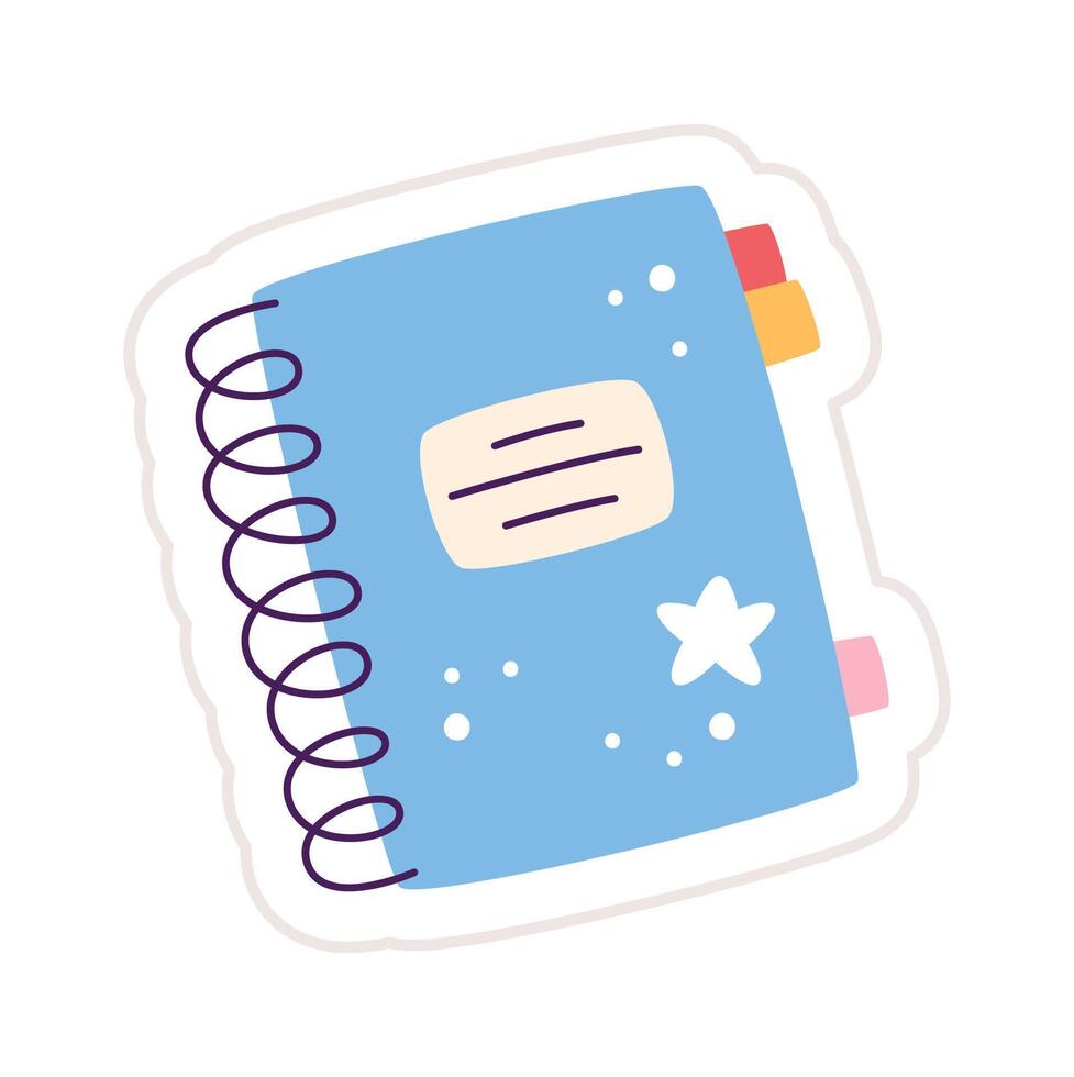 Notebook With Bookmarks Sticker vector