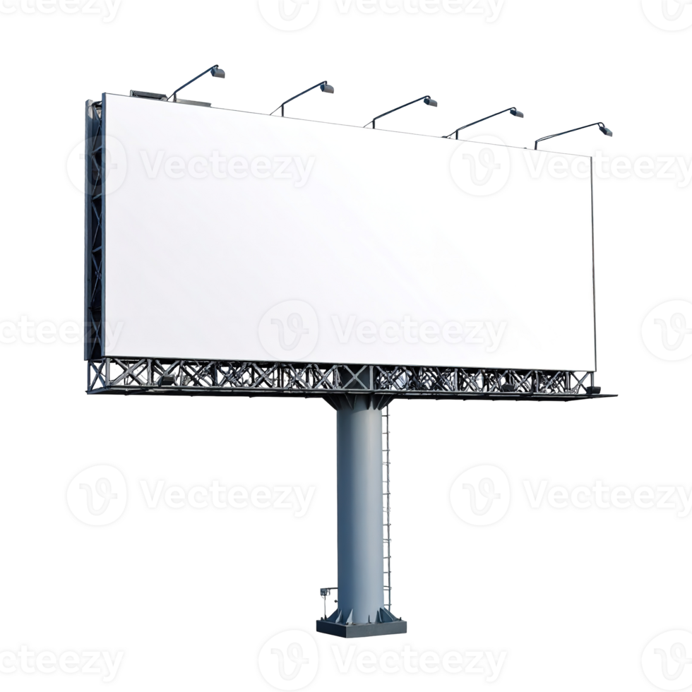 Blank billboard structure isolated on a transparent background. png