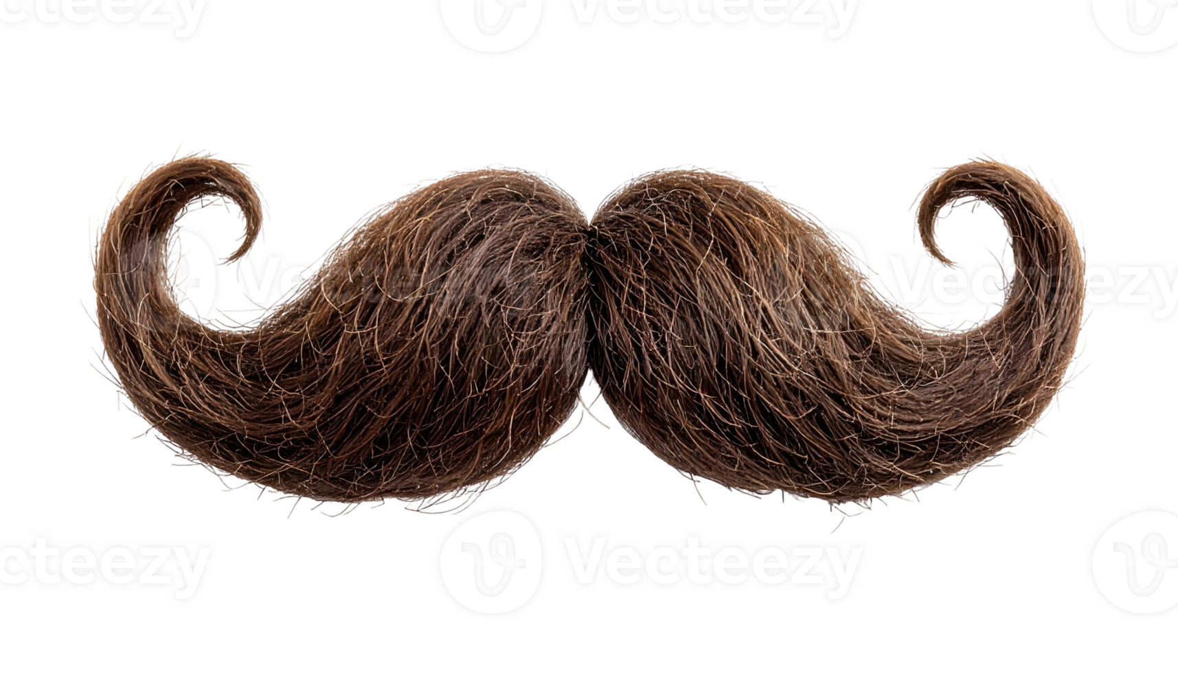A detailed image of a brown handlebar mustache isolated on a transparent background. png