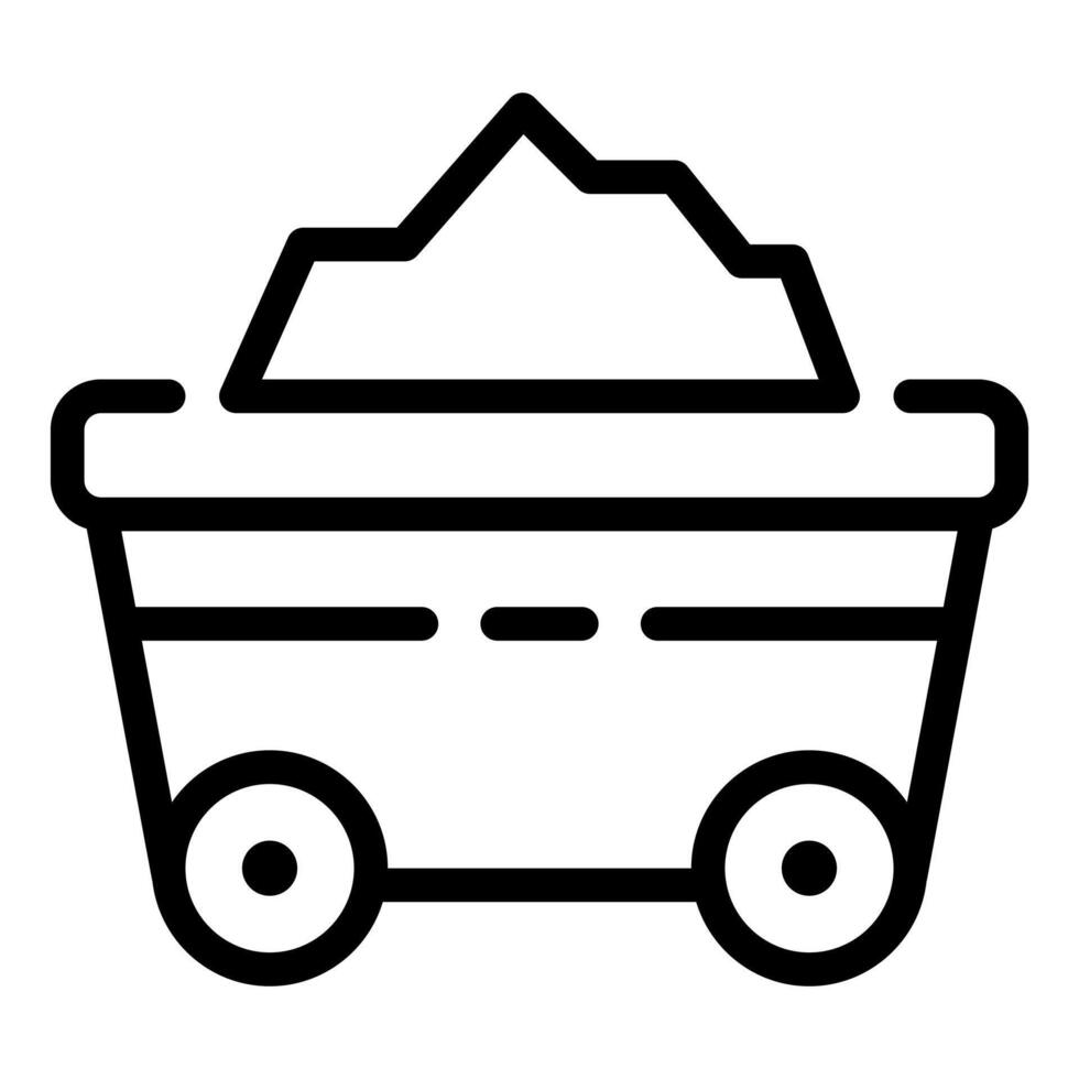 A graphic of minecart laden with coal. Ideal for any project or content related to industry and resource management. vector