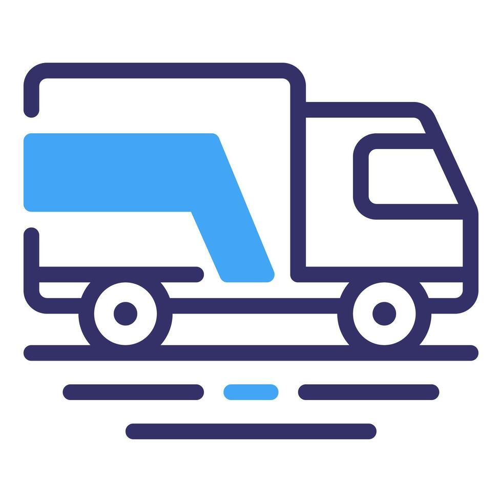 An illustration of a delivery truck against a minimalist background. A modern transportation concept for moving goods. vector