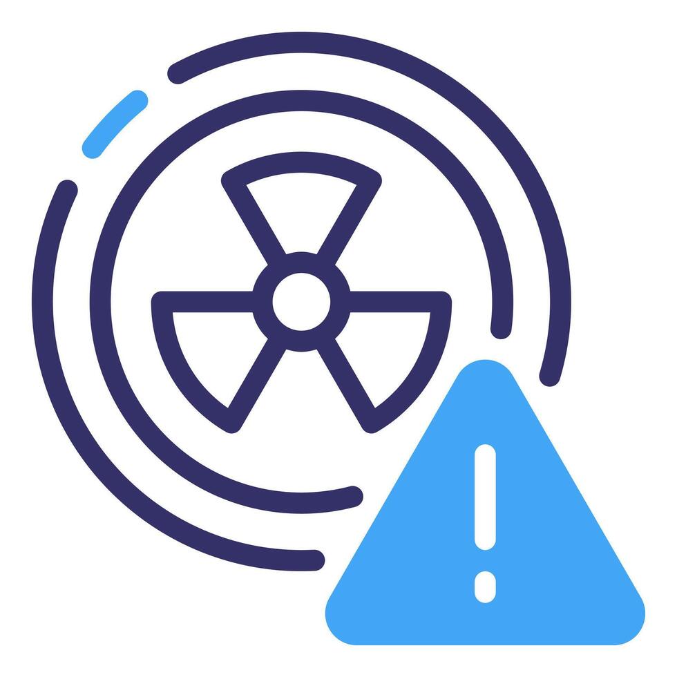 A nuclear hazard icon, warning of potential danger, designed in a simple and striking illustrative style. This image is an evocative symbol that highlights the complexities of science vector