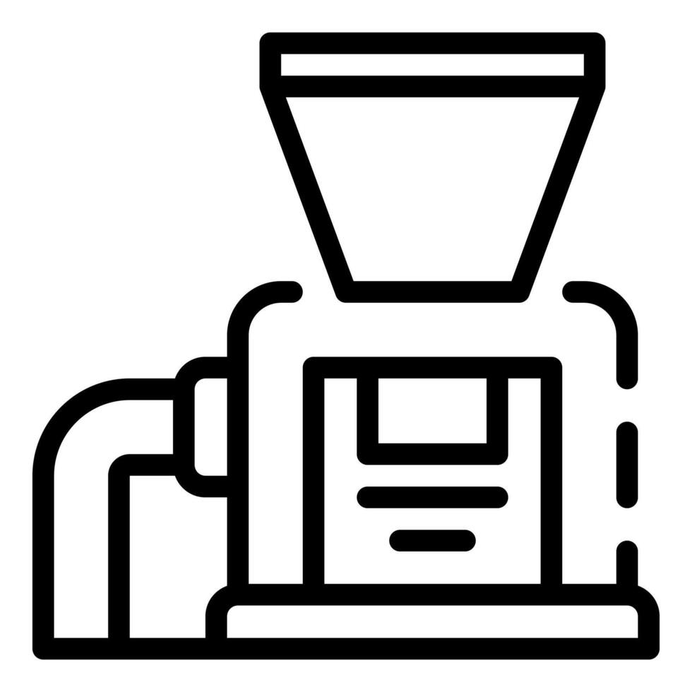 An industrial machine, meticulously illustrated, represents the core of an efficient, high-volume factory operation. This monochromatic illustration captures the essence of industry and technology. vector