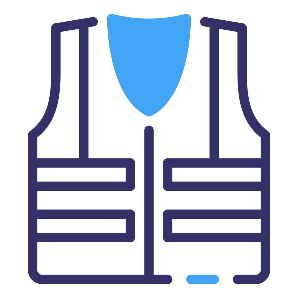 illustration depicts a high-visibility safety vest, rendered in a modern, minimalist style, highlighting its role in workplace safety and personal protection. vector