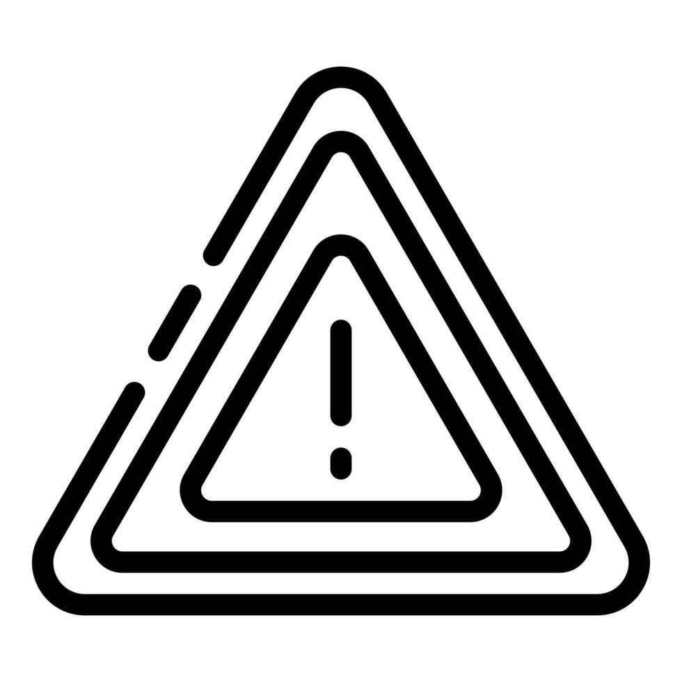 An illustration of a black and white caution sign. vector