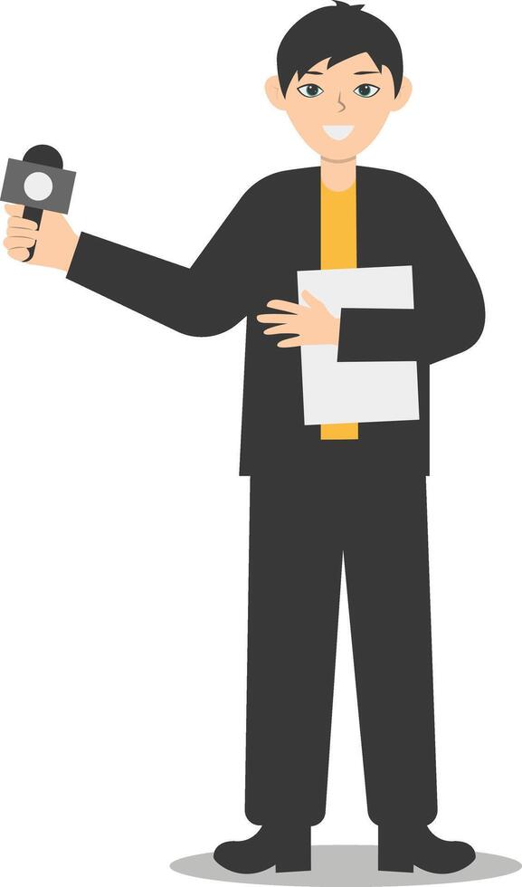 People Journalist Character in Flat Design. Isolated on White Background vector