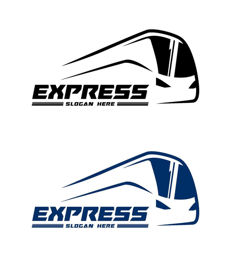 express bus logo abstract design in black and blue variations vector