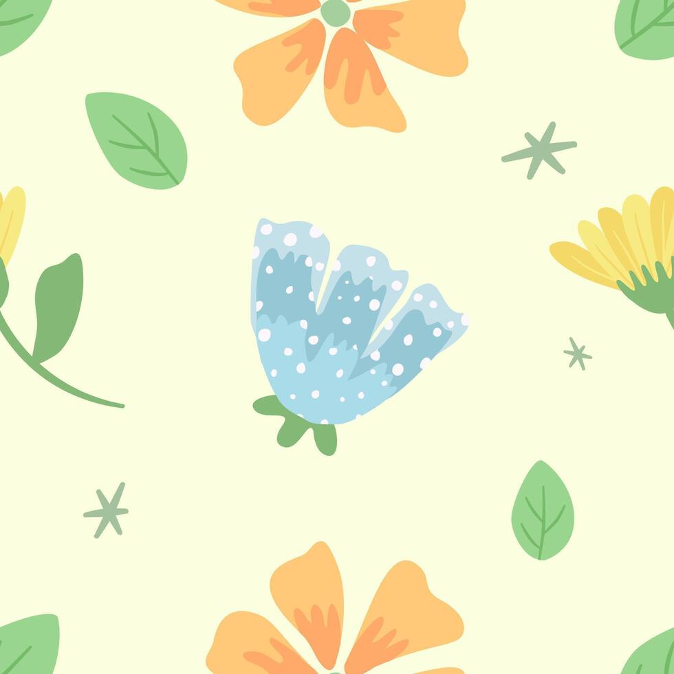 Seamless floral pattern in pastel tones, ideal for textile and surface design vector