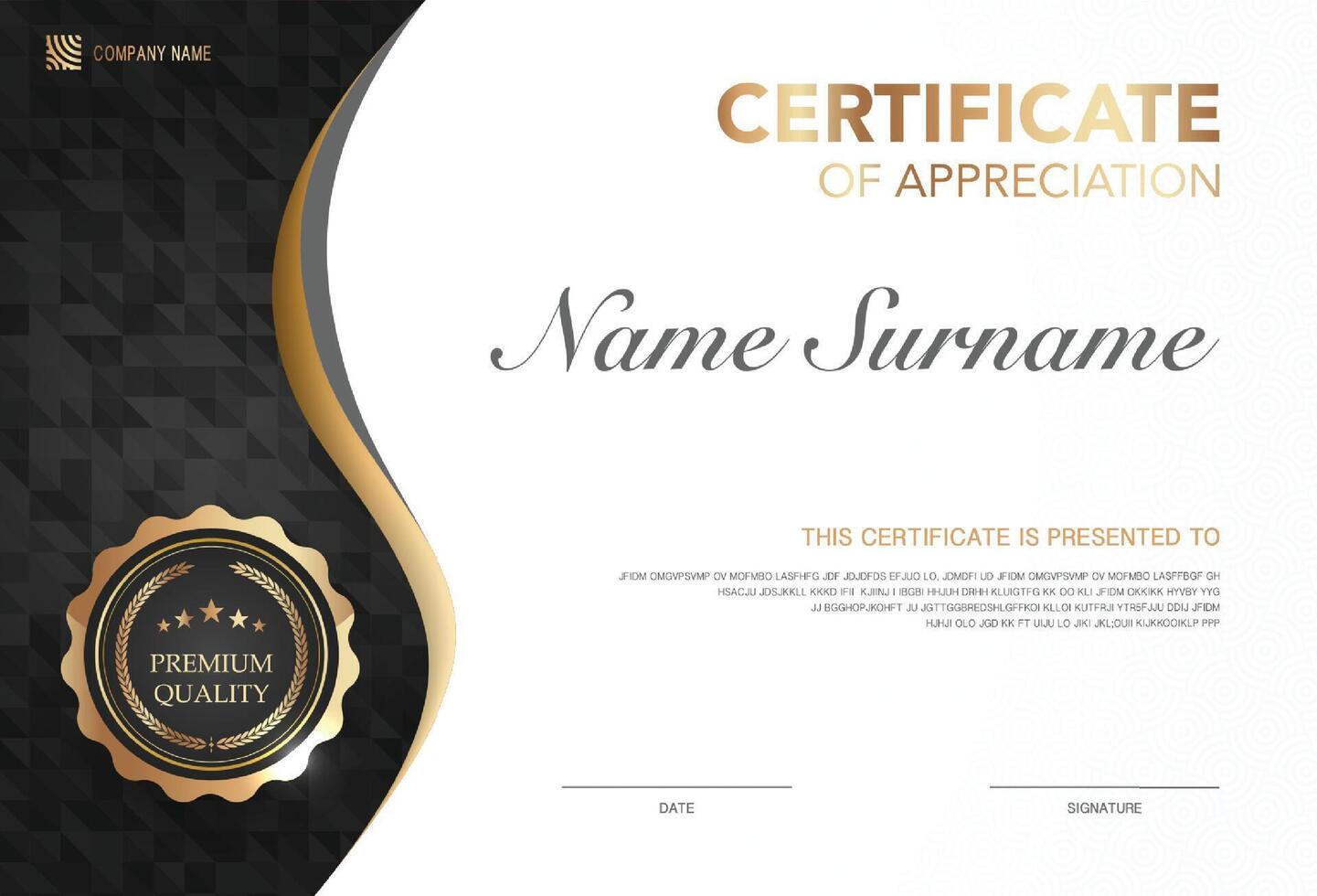 Elegant certificate of appreciation design vector