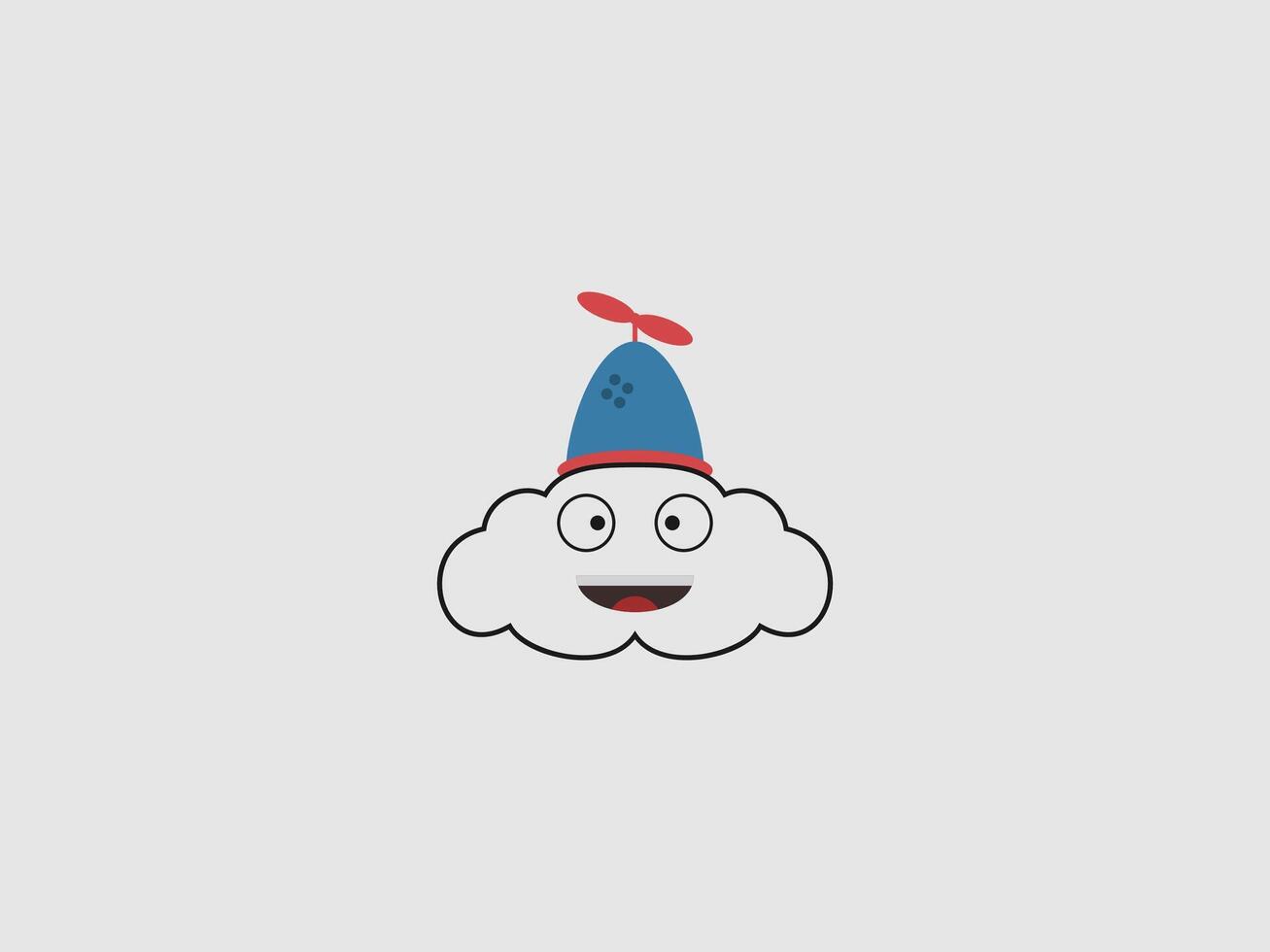 white cloud with a smiling face vector