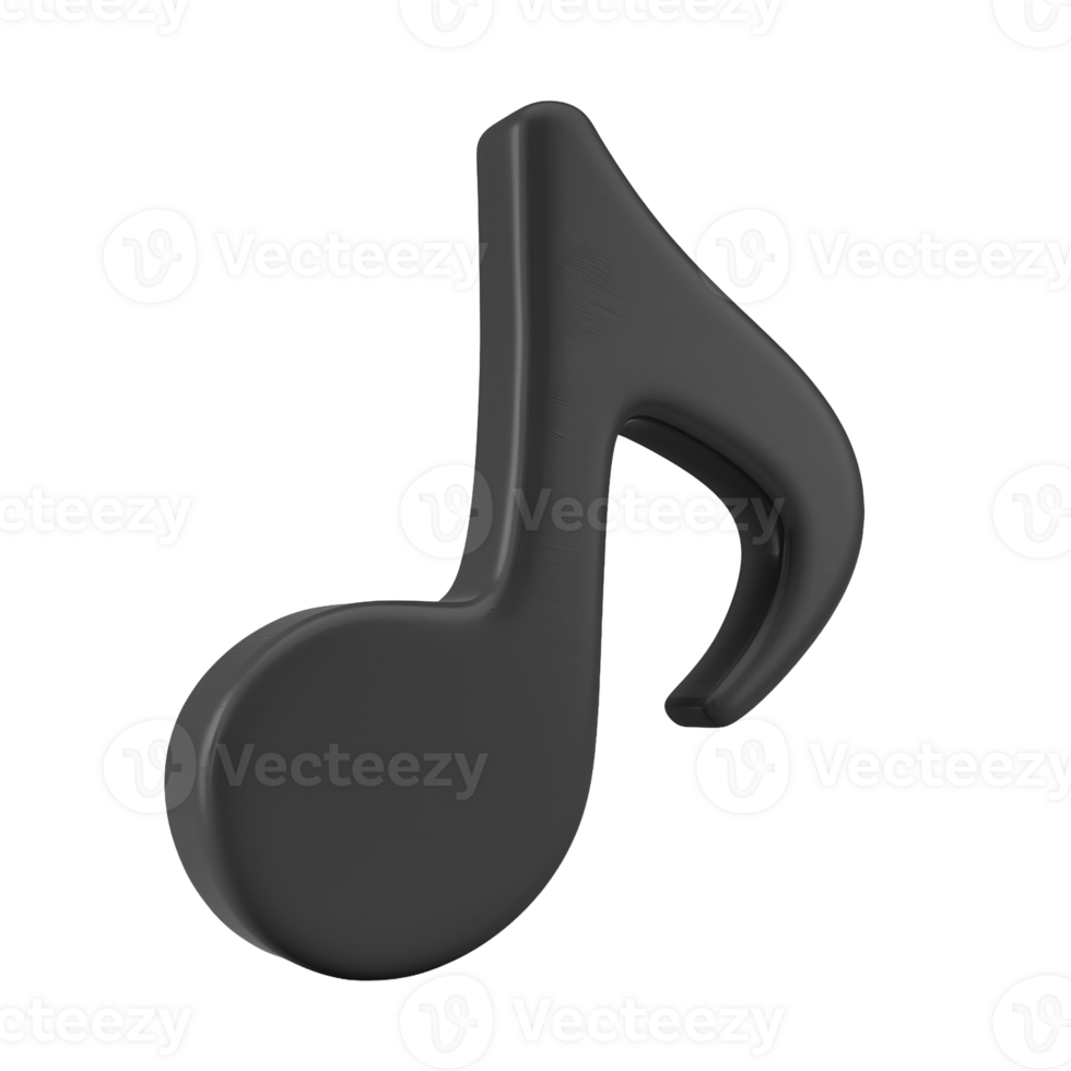 Melodic Muse. A sleek, dark-toned musical note floats weightlessly against a backdrop, invoking a sense of rhythm and auditory beauty png