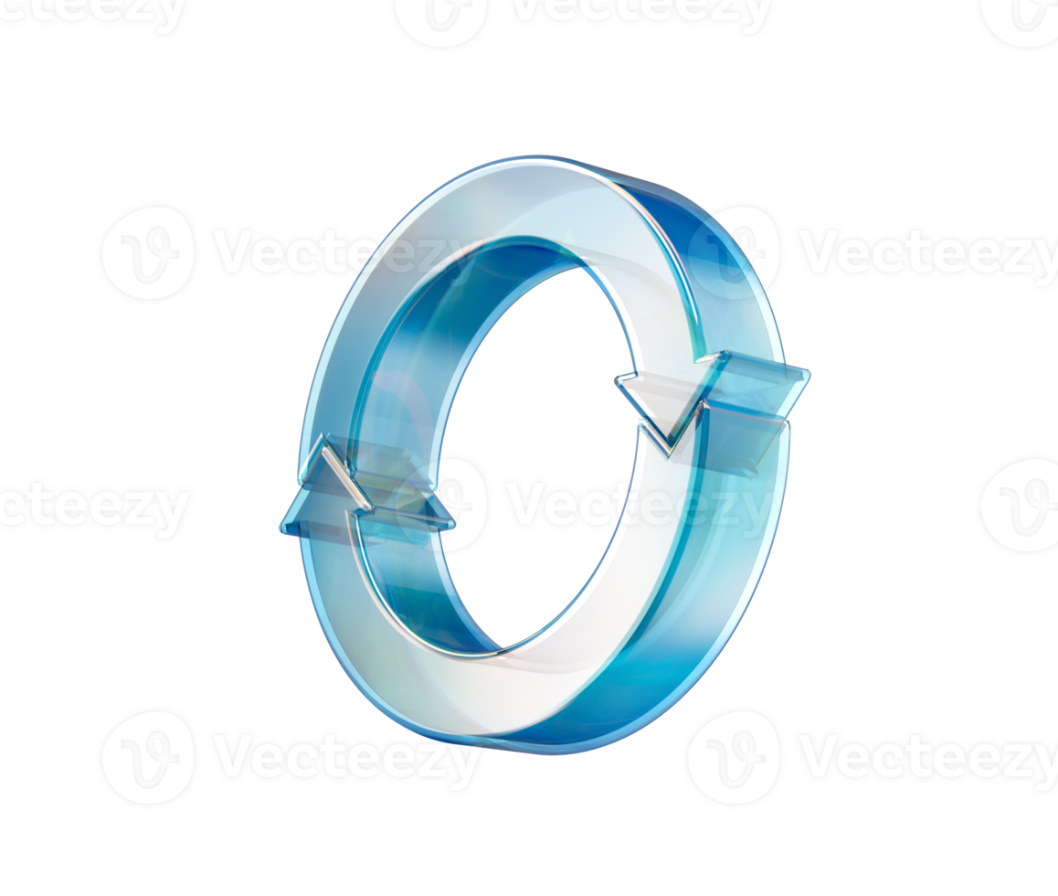 A 3d Transparent Clockwise Arrow Loop Symbolizes Recycling And Continuous Rotation. 3D Illustration png