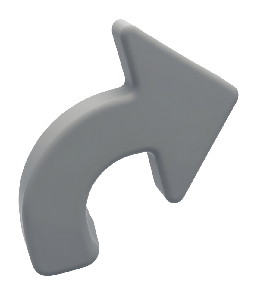 Curved arrow indicates direction with simple gray design png