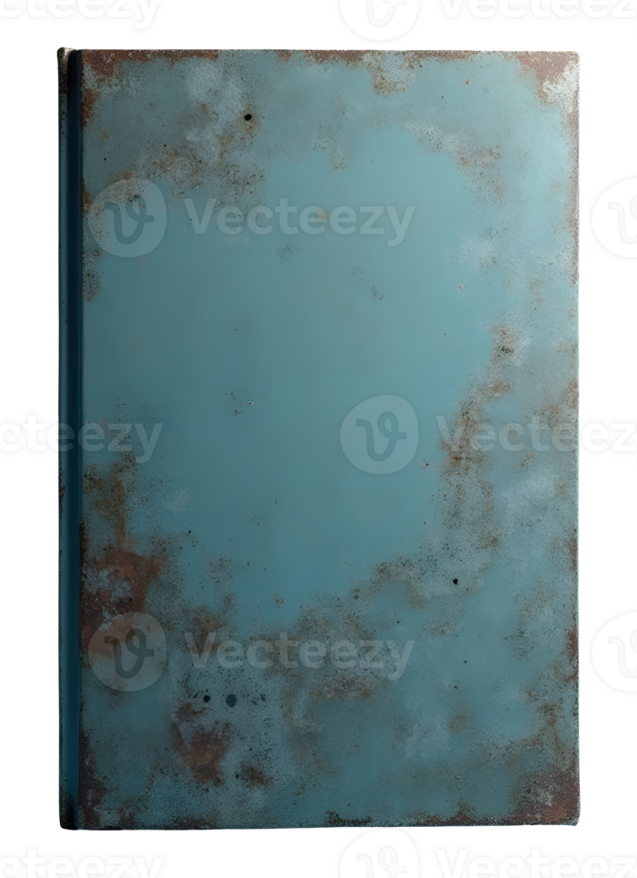 Aged blue panel shows weathered texture with rusty edges png
