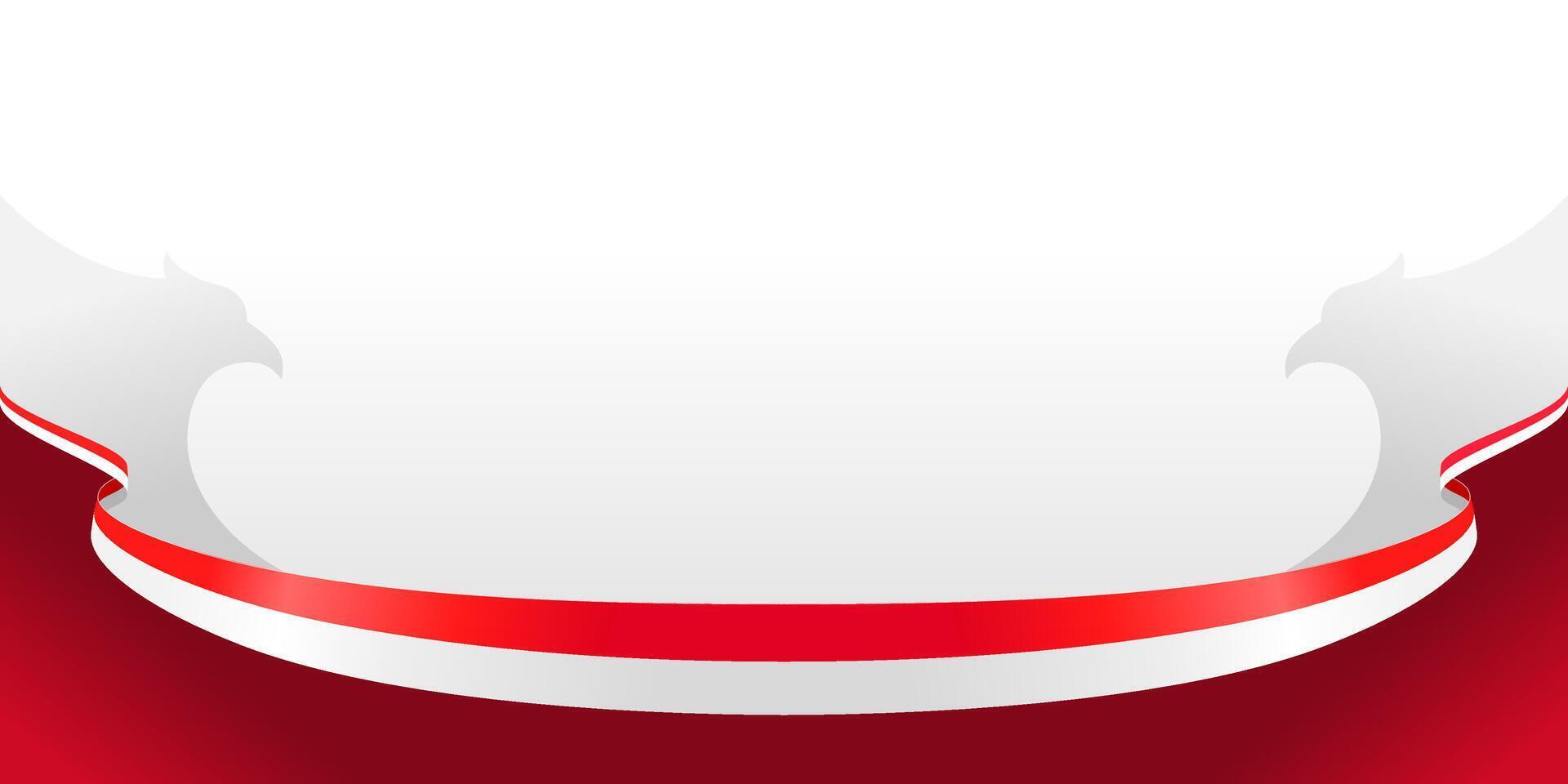 wavy red and white flag frame background with copy space for text. indonesia national day, suitable for banner vector