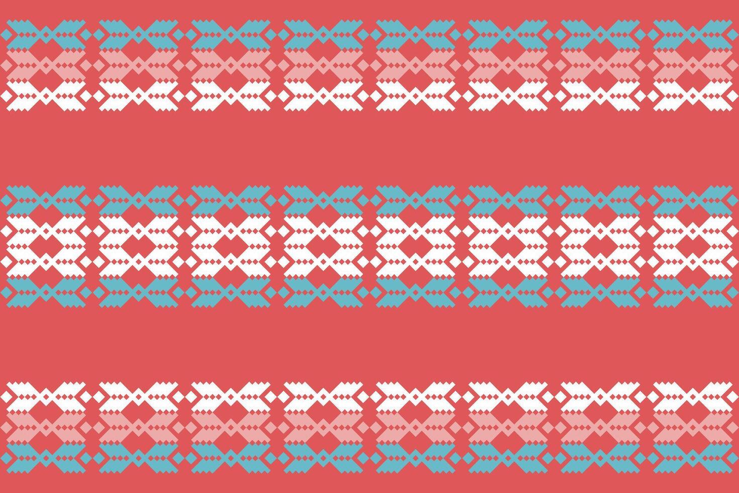 Red and White Ethnic Pattern vector