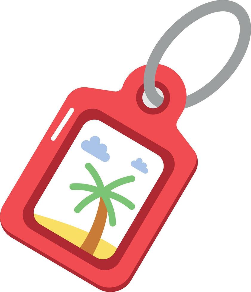 A flat style icon showing summer keychain vector