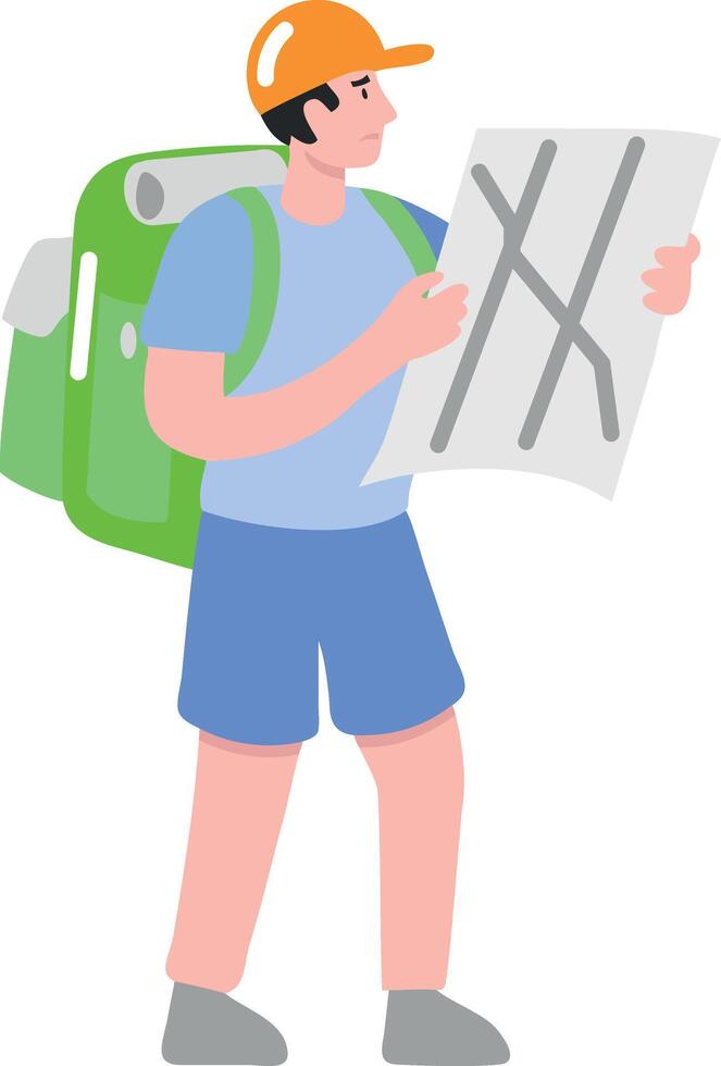 A flat style icon depicting adventurist vector