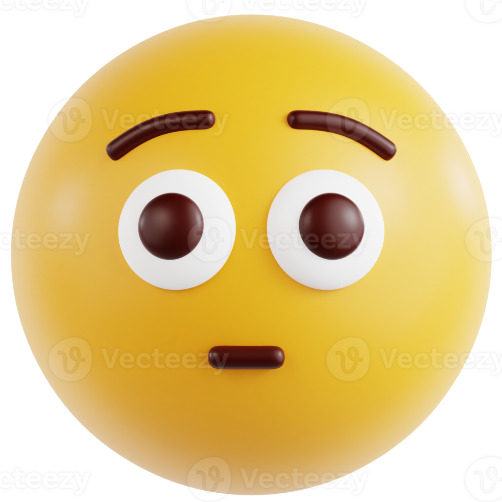 Face With Wide Open Eyes 3D Ilustration png
