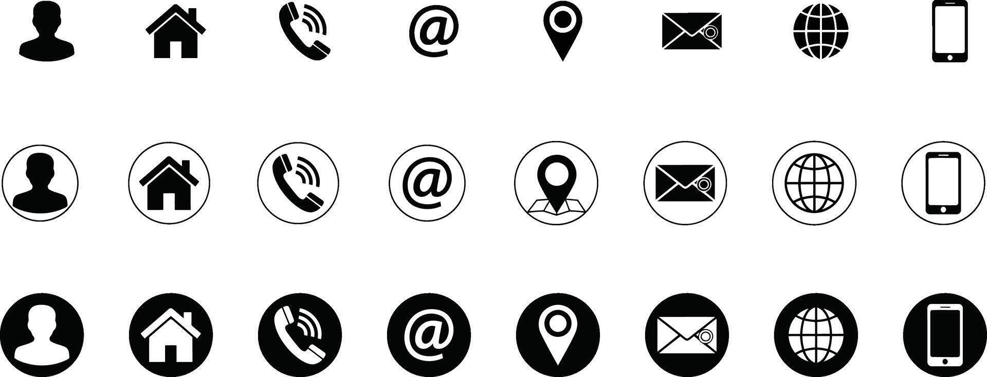 Modern contact information icon set for business communication vector
