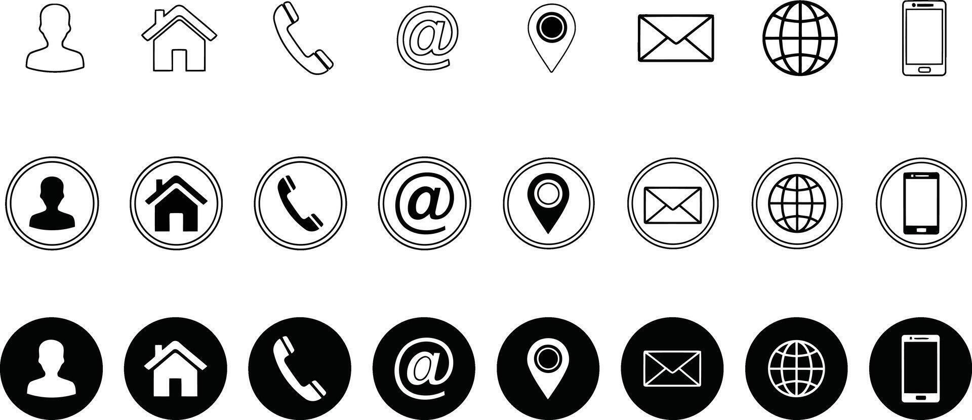 Modern contact communication icon set for digital platforms vector