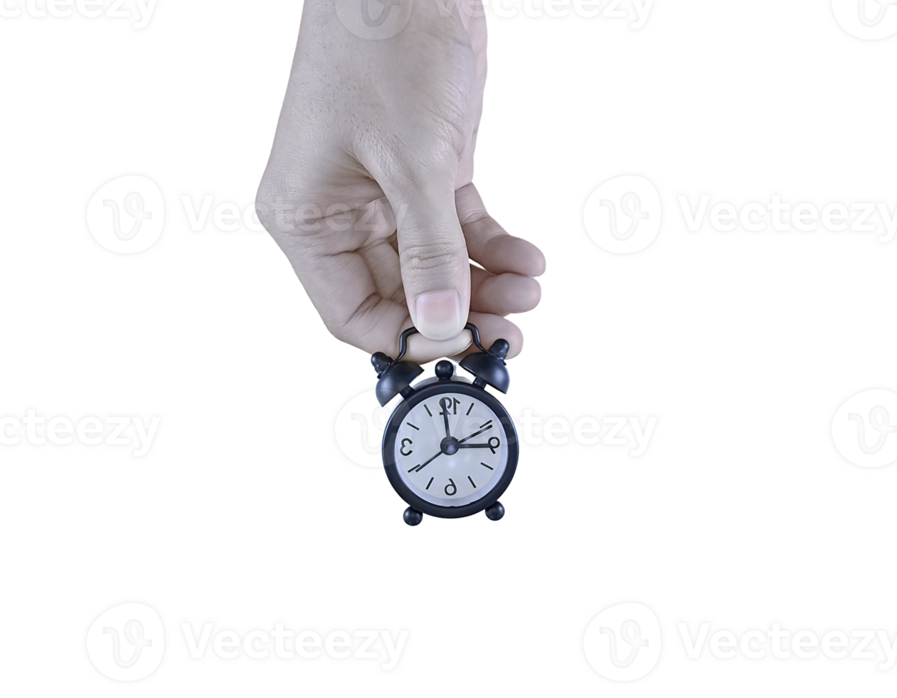 human hand holding a small clock, symbolizing the importance of time. The image conveys a message about time management and how every second counts png